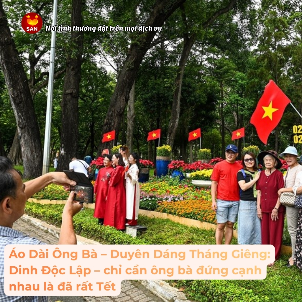 Áo Dài Ông Bà – Duyên Dáng Tháng Giêng_ Dinh Độc Lập – chỉ cần ông bà đứng cạnh nhau là đã rất Tết