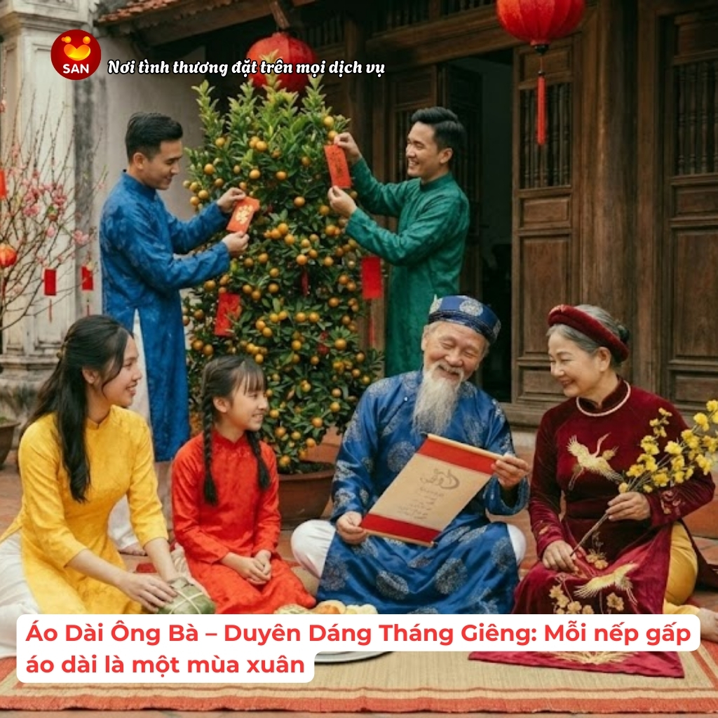 Áo Dài Ông Bà – Duyên Dáng Tháng Giêng_ Mỗi nếp gấp áo dài là một mùa xuân