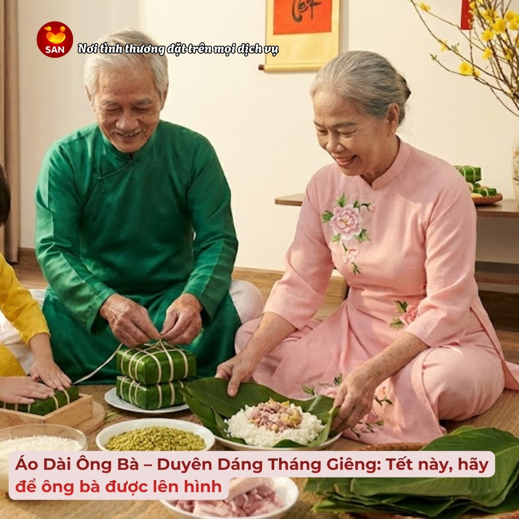 Áo Dài Ông Bà – Duyên Dáng Tháng Giêng_ Tết này, hãy để ông bà được lên hình